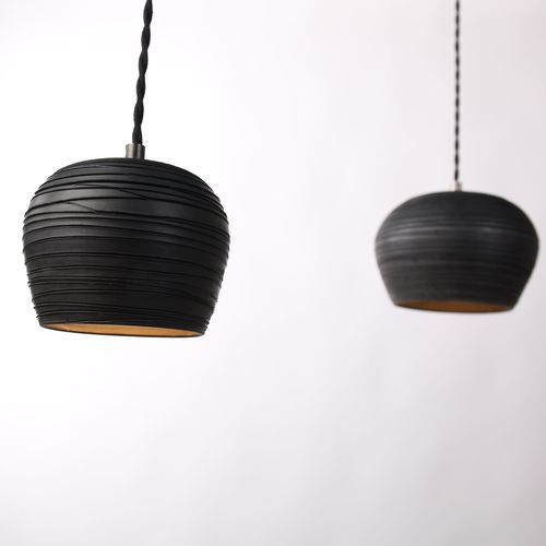 Lampada a sospensione - WASA RAKU FUMÉ SCARIFIÉ - NEXEL EDITION - in ceramica / contemporanea / con cavo