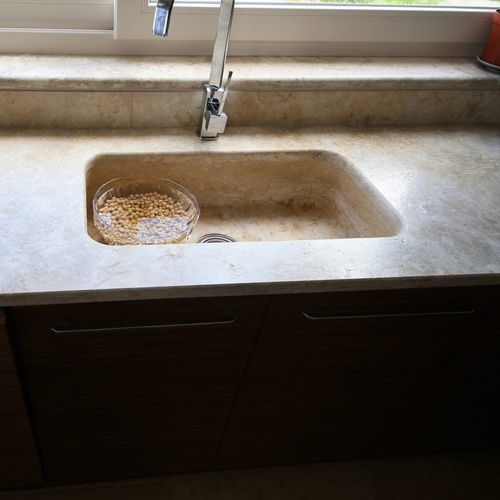 Piano di lavoro pietra di Gerusalemme - Pietra di gerusalemme - per uso residenziale / da cucina / grigio
