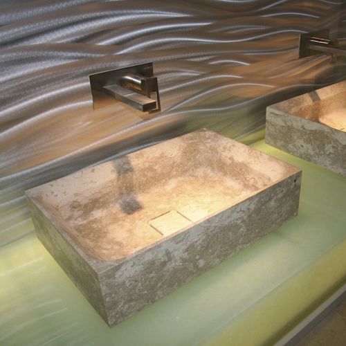 Lavabo pietra di Gerusalemme - Pietra di gerusalemme - da incasso / ovale / rettangolare