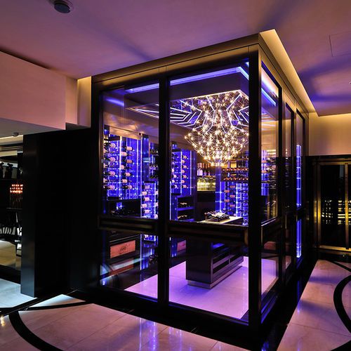 Cantinetta per uso residenziale - CELLAR 11 - Focus Wine Cellars - in vetro / con illuminazione integrata
