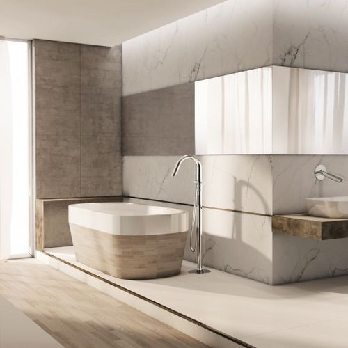 Miscelatore per vasca - AT18500L - Ama Luxury Shower - a pavimento / in acciaio inossidabile / da bagno