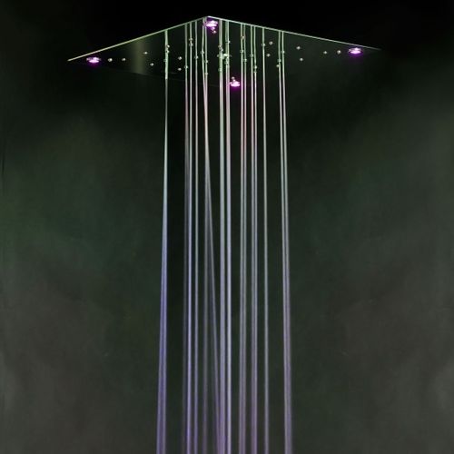 Soffione doccia da incasso a soffitto - UR9500LT - Ama Luxury Shower - quadrato / a pioggia / con illuminazione incorporata