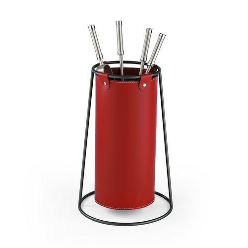 Contenitori portaoggetti in pelle - B100 PORTA ACCESSORI CAMINO VERNICIATO - Julia