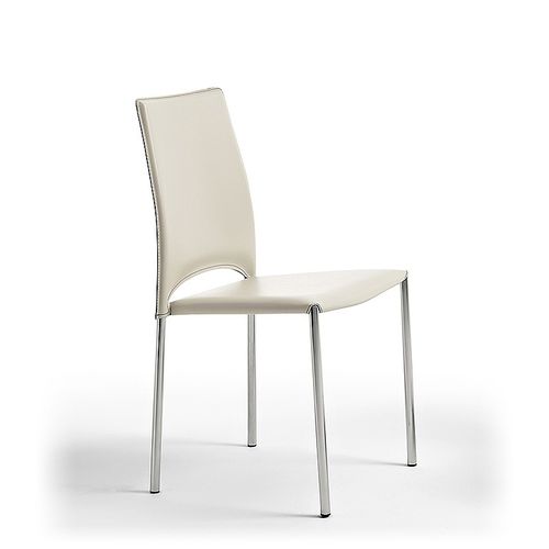 Sedia contemporanea - MERY - Julia - da interno / in pelle / con supporto in acciaio