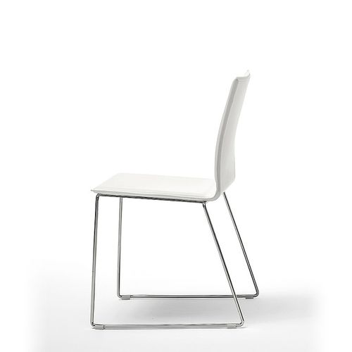 Sedia contemporanea - NEVE - Julia - da interno / in pelle / con supporto in acciaio