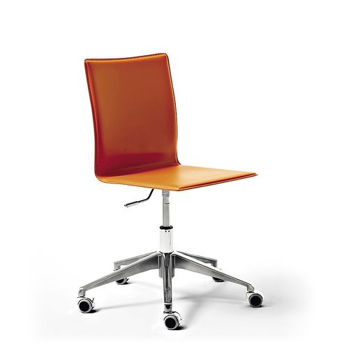 Sedia contemporanea - ZIP - Julia - da interno / in pelle / con supporto in alluminio