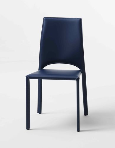 Sedia contemporanea - MARGHERITA - Julia - da interno / in pelle / con supporto in acciaio verniciato