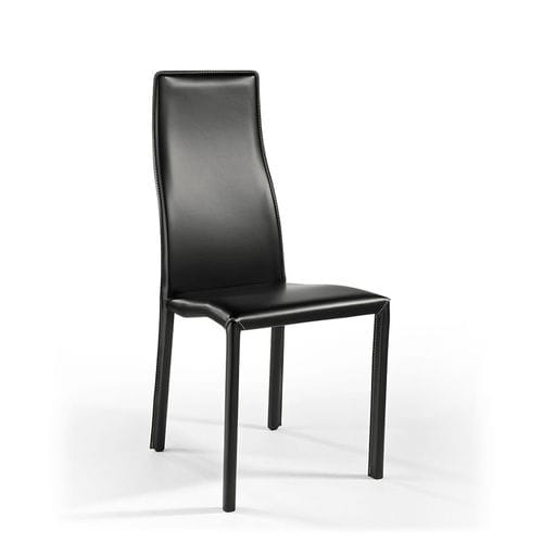 Sedia contemporanea - CUBA - Julia - da interno / in pelle / con supporto in alluminio