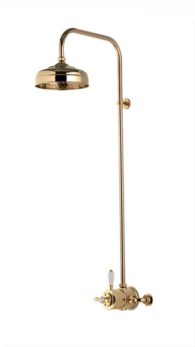 Set doccia da incasso a muro - AQUATIQUE THERMO GOLD - aqualisa - classico / termostatico / con soffione su colonna fissa
