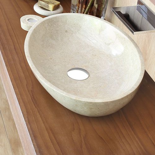 Lavabo da appoggio - OVALINI - Dharma Bati Bali ,PT - in pietra naturale / ovale / contemporaneo