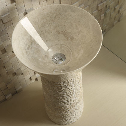 Lavabo autoportante - PURA - Dharma Bati Bali ,PT - in pietra naturale / circolare / senza foro