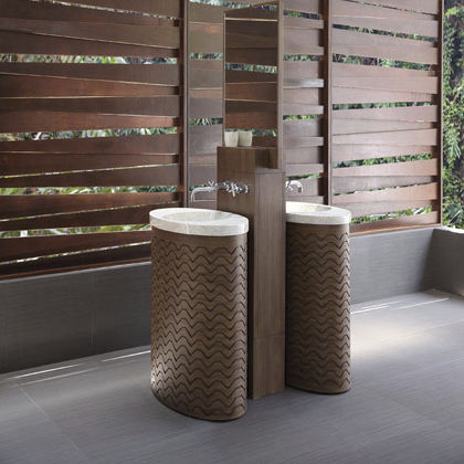 Lavabo autoportante - LAGUNA MAXIMA - Dharma Bati Bali ,PT - in marmo / in legno / ovale