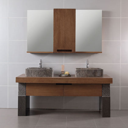 Mobile lavabo doppio - SAGA - Dharma Bati Bali ,PT - da appoggio / in legno / in marmo