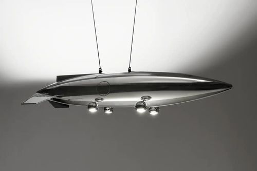 Lampadario Aeronautico - AIR-ALP0177 AIRCRAFT FUEL TANK LIGHT - Arteinmotion - design originale / in metallo cromato / in alluminio