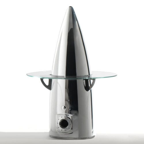 Tavolo d'appoggio Aeronautico - AIR-TAV0150 AIRCRAFT PARTS FURNITURE - Arteinmotion - moderno / in alluminio lucido / in vetro