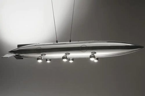 Plafoniera Aeronautica - AIR-ALP0170 LUXURY GARAGE CHANDELIER - Arteinmotion - design originale / tubolare / ovale
