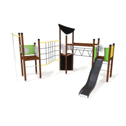 Struttura ludica per parco giochi - UNIPLAY ESSENTIALS PANDORA  - HAGS Aneby AB - in legno / in acciaio / in HPL