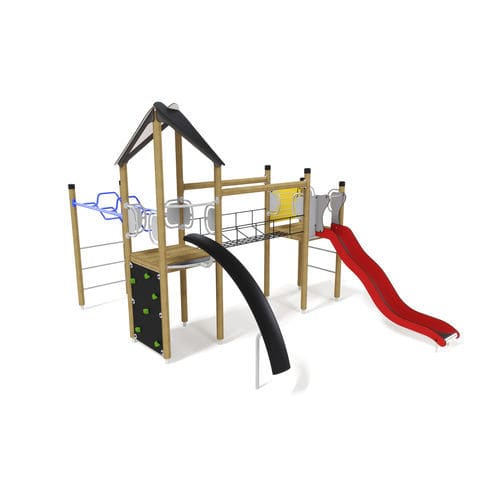 Struttura ludica per parco giochi - UNIPLAY ESSENTIALS PROMETHEUS  - HAGS Aneby AB - in legno / in acciaio / in HPL
