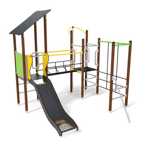 Struttura ludica per parco giochi - UNIMINI ESSENTIALS ELARA  - HAGS Aneby AB - in legno / in acciaio / in HPL