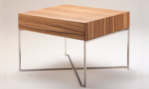 Comodino contemporaneo - SIMONE - VIOSKI - in legno / in acciaio inossidabile / rettangolare