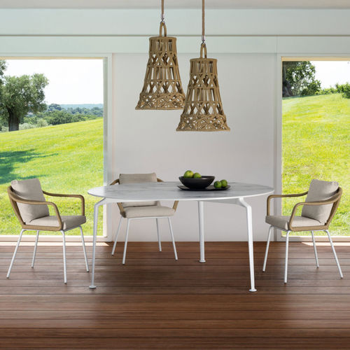 Tavolo da pranzo contemporaneo - CRUISE - TALENTI - in gres porcellanato / con supporto in alluminio / rettangolare