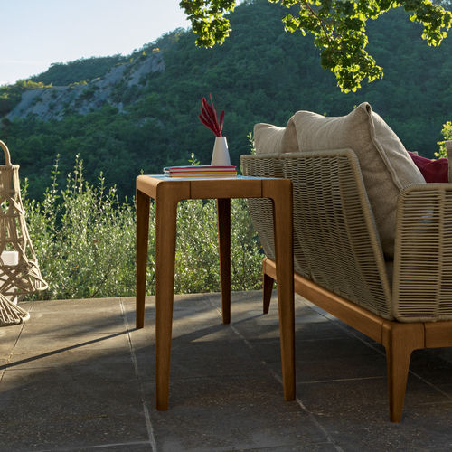 Consolle contemporanea - CRUISE - TALENTI - in gres porcellanato / con supporto in teak / rettangolare