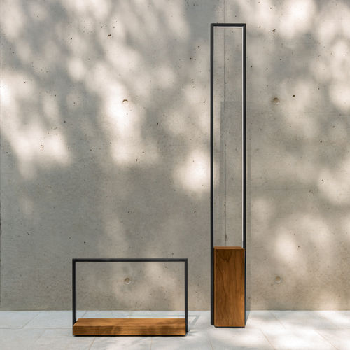Lampada da terra - CASILDA - TALENTI - in acciaio inossidabile / in iroko / contemporanea