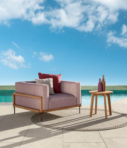 Poltrona contemporanea - CLEOSOFT - TALENTI - in tessuto / in legno / fatta a mano