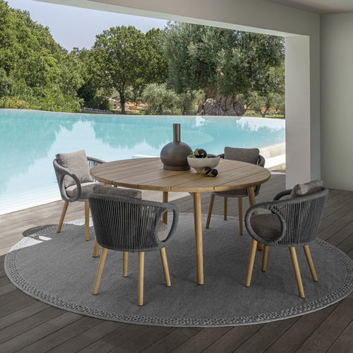 Tavolo da pranzo contemporaneo - KAREN D160 - TALENTI - in legno / con supporto in legno / rotondo