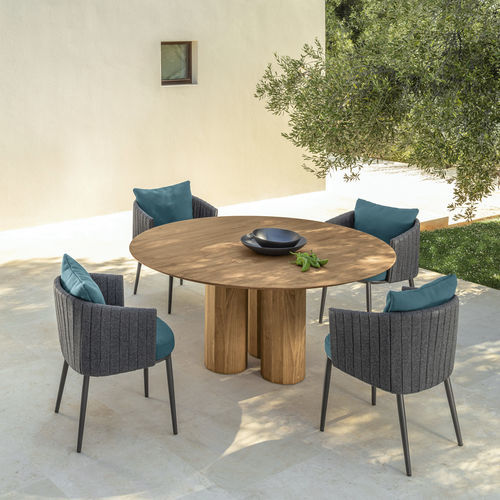 Tavolo da pranzo contemporaneo - SALINAS - TALENTI - in calcestruzzo / in legno / con supporto in legno