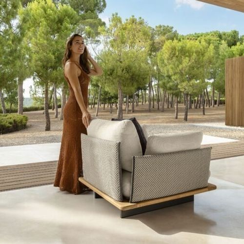 Poltrona contemporanea - VENICE - TALENTI - in tessuto / in legno / fatta a mano