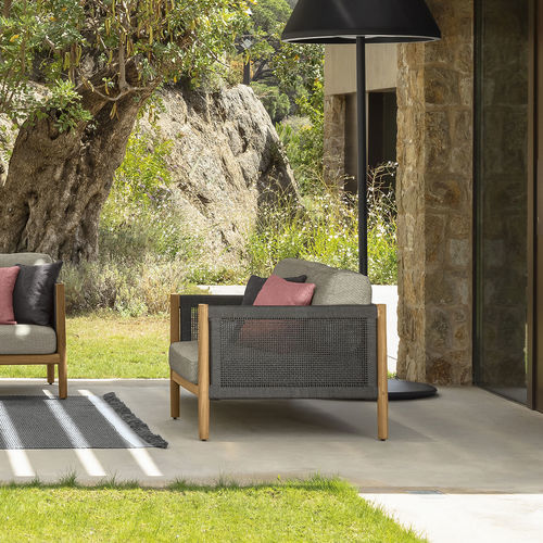 Poltrona contemporanea - DOLCEVITA  - TALENTI - in tessuto / in teak / in corda