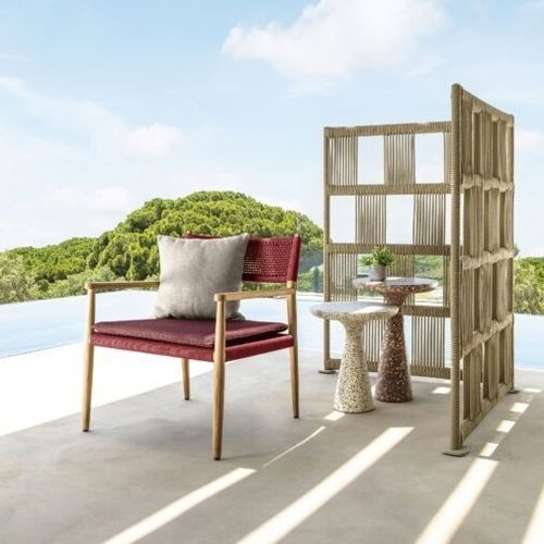 Poltrona contemporanea - DOLCEVITA  - TALENTI - in tessuto / in teak / in corda