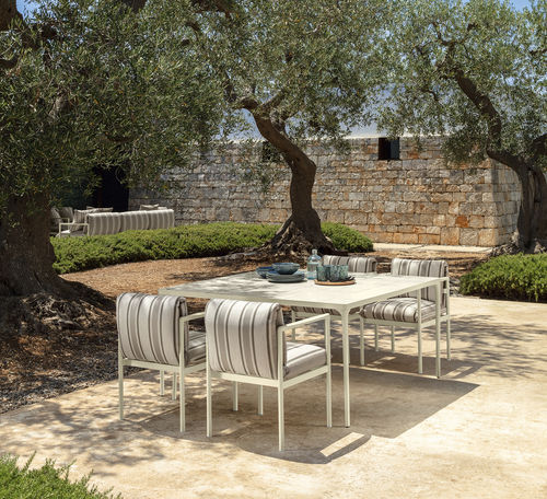 Tavolo da pranzo contemporaneo - NALU - TALENTI - in gres smaltato / con supporto in alluminio / quadrato