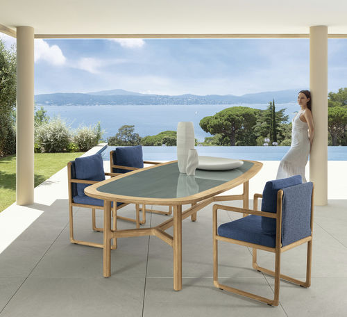 Sedia da pranzo contemporanea - JUN - TALENTI - da interno / da esterno / in tessuto