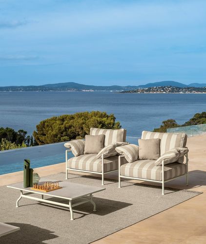 Poltrona contemporanea - CAPRI - TALENTI - in tessuto / in alluminio / con rivestimento rimovibile