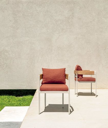 Sedia da pranzo contemporanea - FLOW - TALENTI - da esterno / in alluminio / in teak
