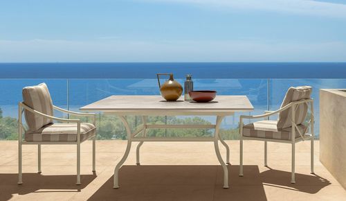 Tavolo da pranzo contemporaneo - CAPRI - TALENTI - in alluminio / in gres porcellanato / con supporto in alluminio