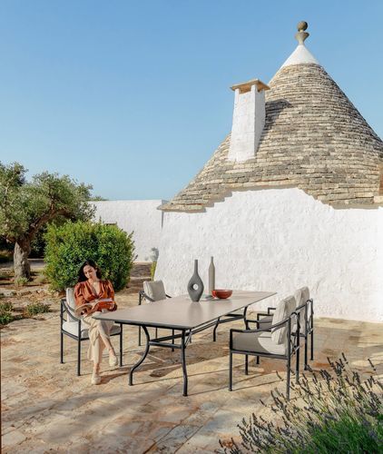 Tavolo da pranzo contemporaneo - CAPRI - TALENTI - in alluminio / in ceramica / con supporto in alluminio