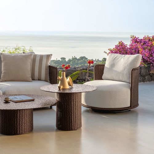 Poltrona contemporanea - BOND POLTRONA - TALENTI - in tessuto / in rattan / in alluminio