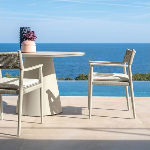 Sedia da pranzo contemporanea - DOLCEVITA//ALU - TALENTI - da esterno / in alluminio / in tessuto