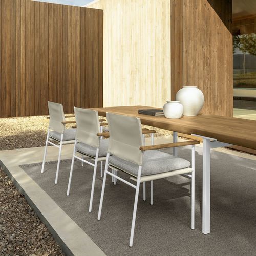 Tavolo da pranzo contemporaneo - ALLURE - TALENTI - in alluminio / in legno / in legno di rosa