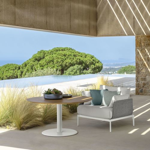 Tavolo da pranzo contemporaneo - LEAF - TALENTI - in legno / con supporto in alluminio / quadrato