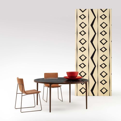 Tavolo da pranzo contemporaneo - SOUL - TALENTI - in marmo / in legno laccato / in acciaio