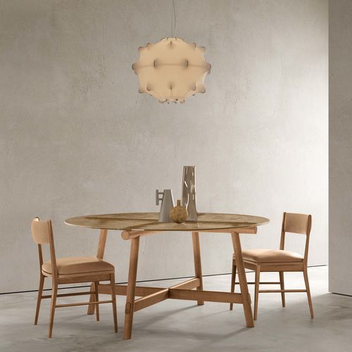 Tavolo da pranzo contemporaneo - HYDRA - TALENTI - in termoplastica / impiallacciato in legno / in vetro