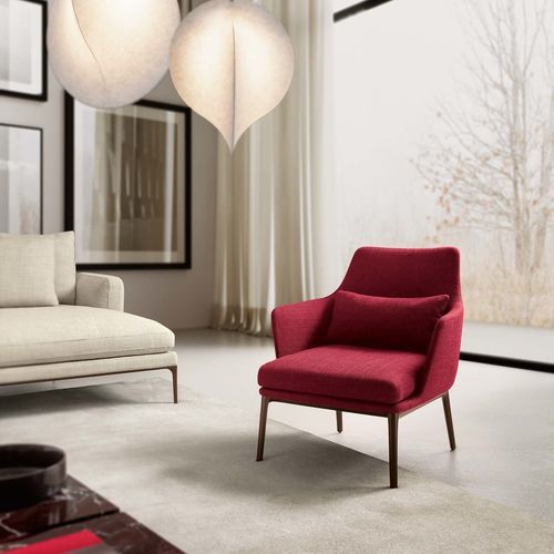 Poltrona moderna - CLAUDE - TALENTI - in pelle / in tessuto / in alluminio