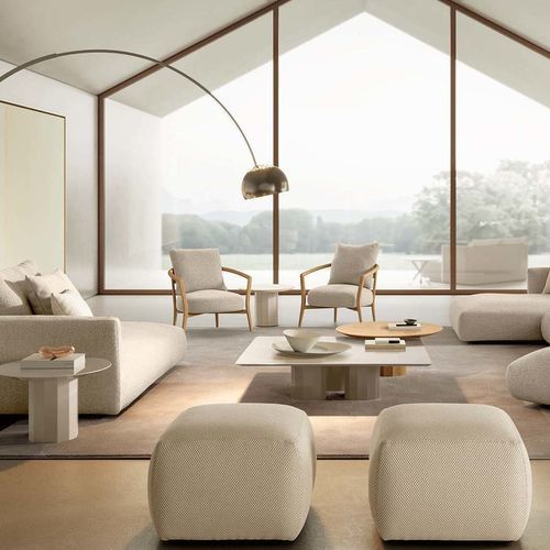 Poltrona contemporanea - ALICIA - TALENTI - in pelle / in tessuto / in rovere