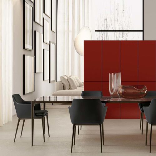 Sedia da pranzo contemporanea - CLAUDE - TALENTI - da interno / in alluminio / in pelle