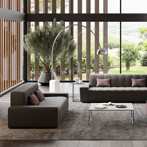 Divano contemporaneo - LEO 2023 - Mazzoli Design - da sala / in legno / in pelle