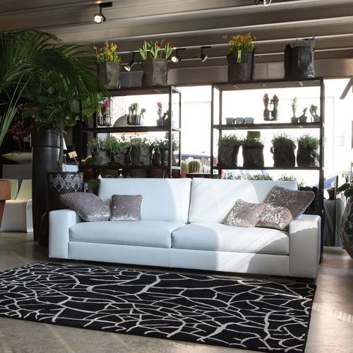 Divano contemporaneo - CHARLY - Mazzoli Design - d'angolo / in tessuto / in pelle
